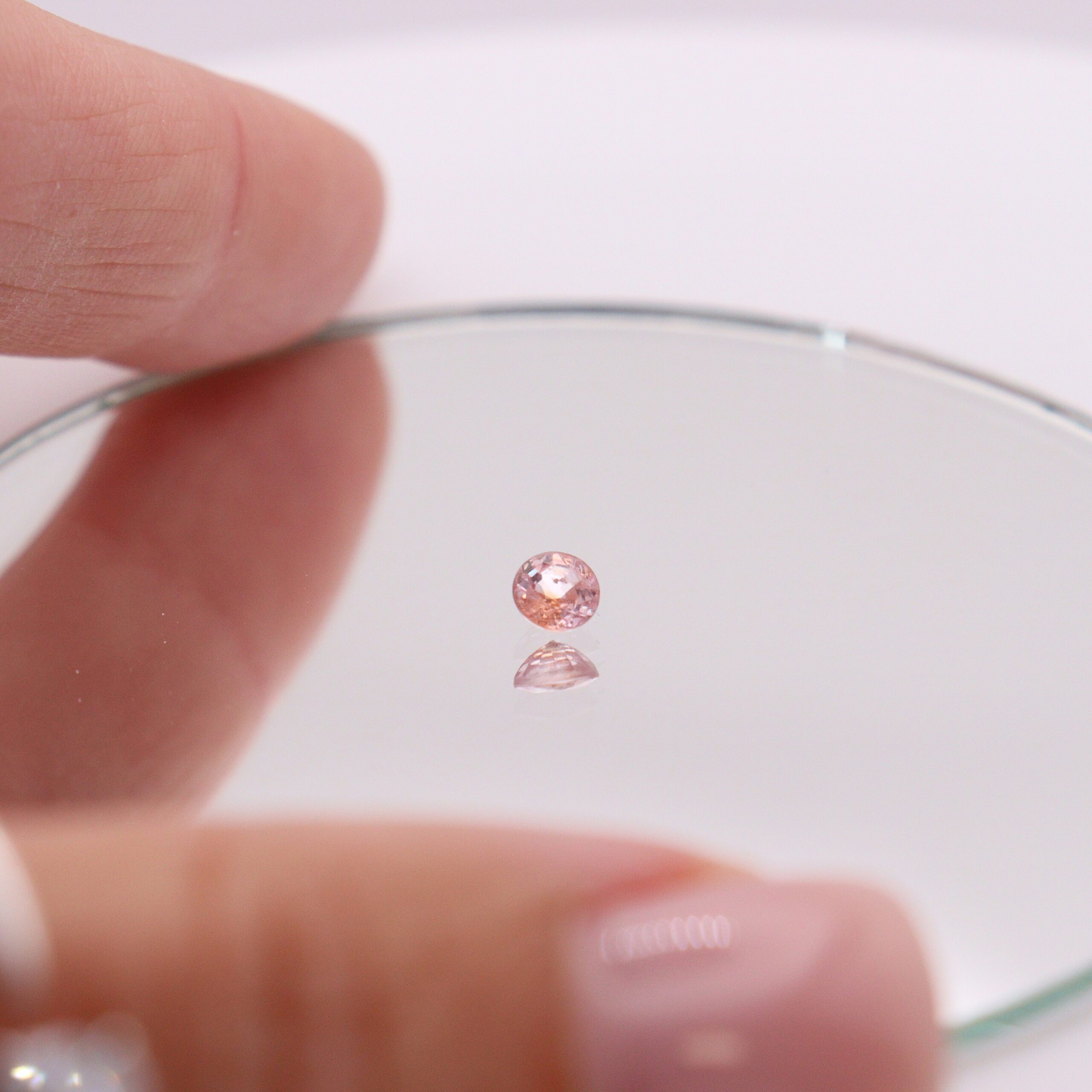 Sri Lankan Heated Padparadscha – 0.37 ct Round Cut - Image 3